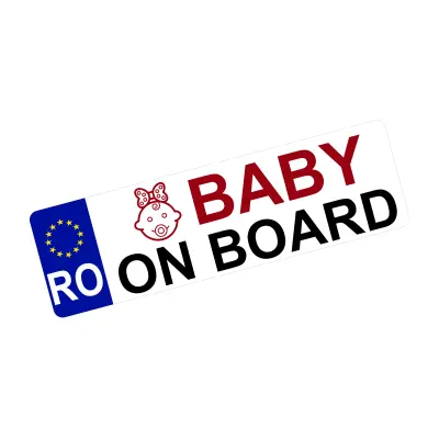 Baby on board, autocolant, dimensiune 200x60mm, model 018
